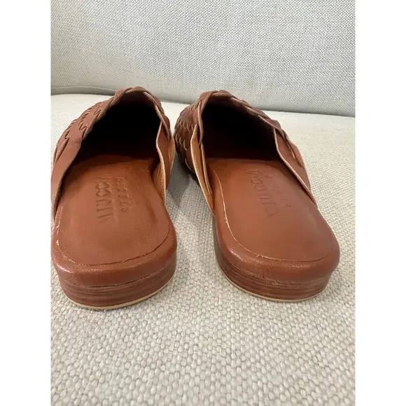 Miuccia Studio Leather Slides in Brown - Picture 5 of 6